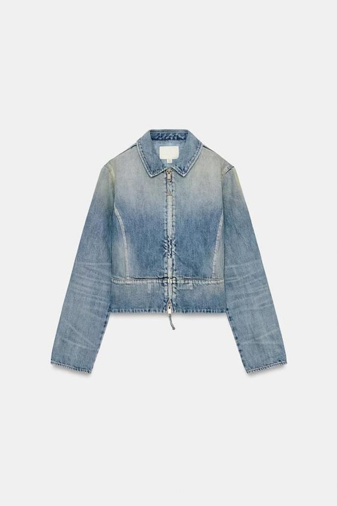 Džínová bunda na zip, Zara, 849 Kč