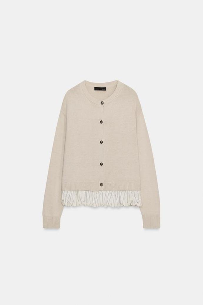 Kombinovaný úpletový kardigan, Zara, 999 Kč