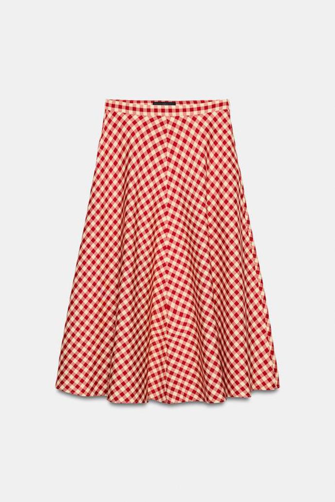 Kostkovaná midi sukně, Zara, 999 Kč