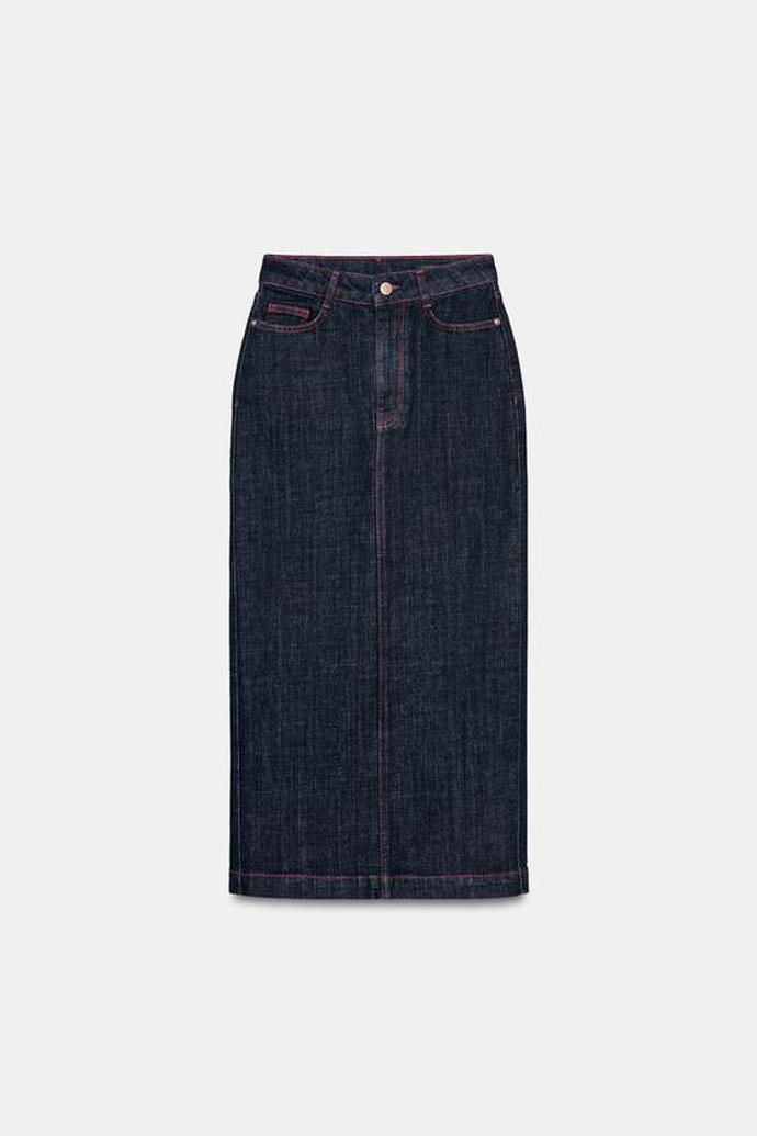 Džínová midi sukně, Zara, 849 Kč