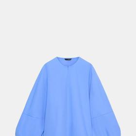 Popelínová košile s balonovými rukávy, Zara, 799 Kč