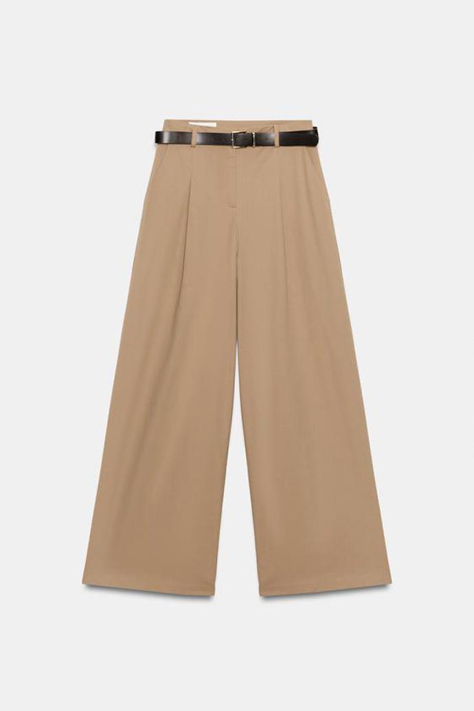 Široké kalhoty s páskem, Zara, 999 Kč