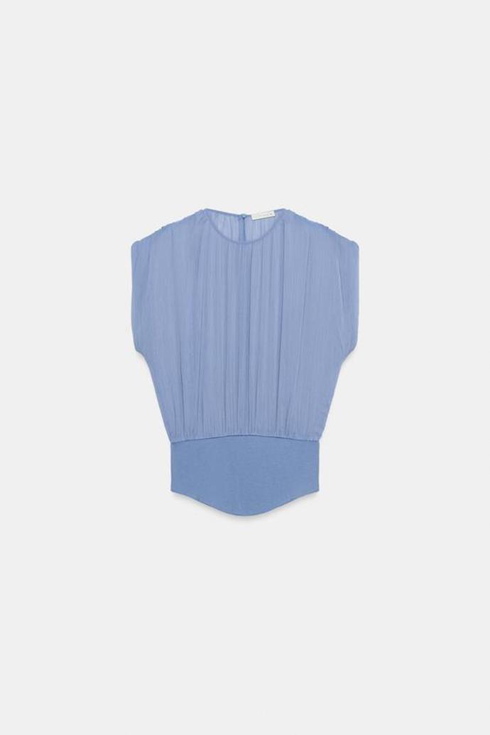 Poloprůhledný kombinovaný top, Zara, 499 Kč