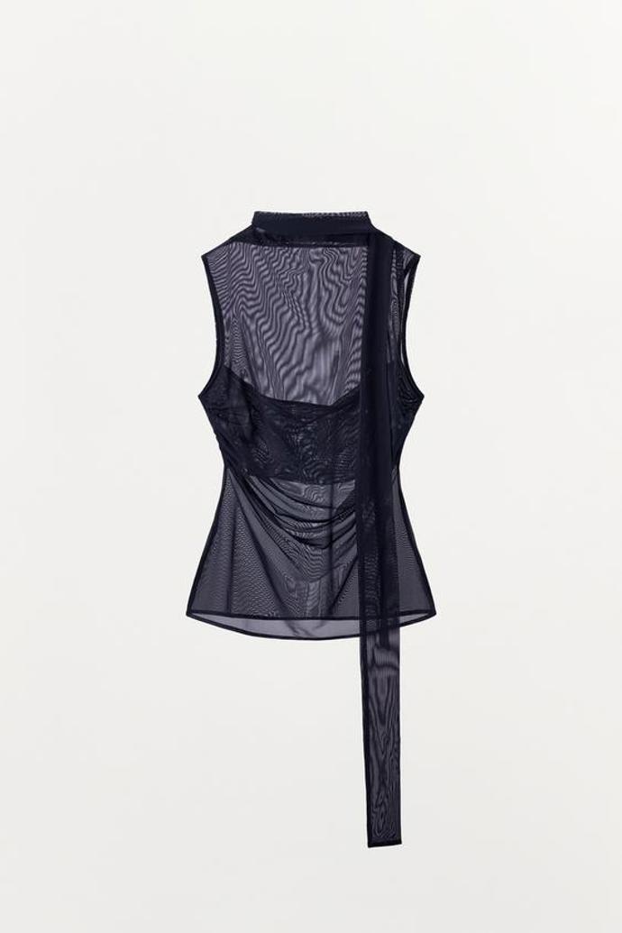 Tylový top, Zara, 449 Kč