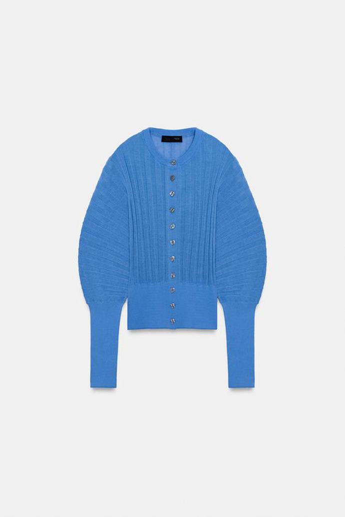 Úpletový kardigan s objemnými rukávy, Zara, 799 Kč