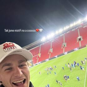 Jakub Mareš na stadionu.