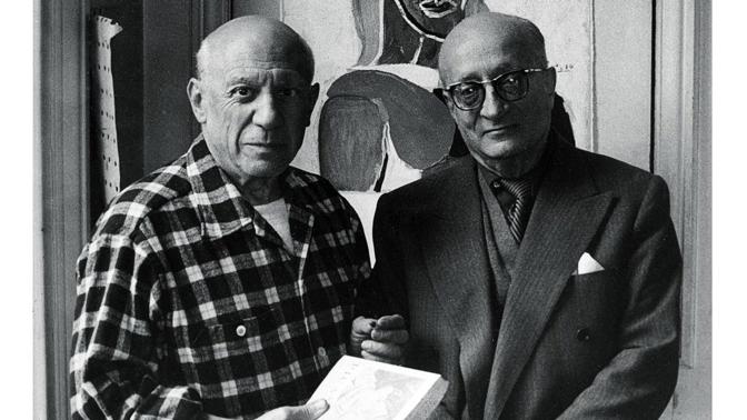 Pablo Picasso a jeho celoživotní přítel Jaume Sabartés
