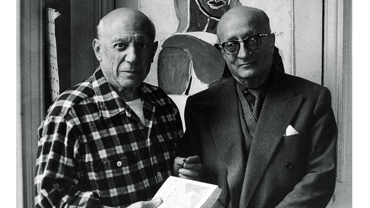Pablo Picasso a jeho celoživotní přítel Jaume Sabartés
