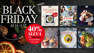 Black Friday: sleva 40 % na všechny Apetit kuchařky