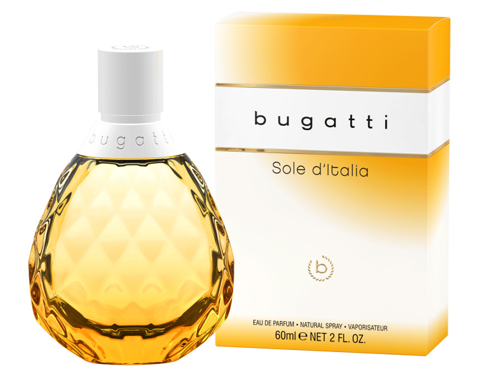 Vůně bugatti Sole d’Italia ztělesňuje esenci slunečného letního dne v Itálii. V živém úvodu vůně se spojují šťavnaté citrusové tóny pomeranče a mandarinky, které vytvářejí osvěžující směs. V srdci vůně se rozvíjí zářivá kytice: svůdně krémová tahitská gardénie přináší tropický akcent a sluneční akordy ji ovíjejí hřejivou aurou. Harmonická kombinace bílých květů a smyslného ylang-ylang představuje nezapomenutelný květinový vrchol kompozice. EdP 60 ml za 660 Kč, k dostání v síti drogerií dm.