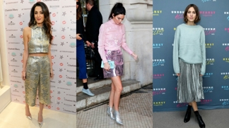 Trend letošní zimy - metalické odstíny. Jak je nosí celebrity?