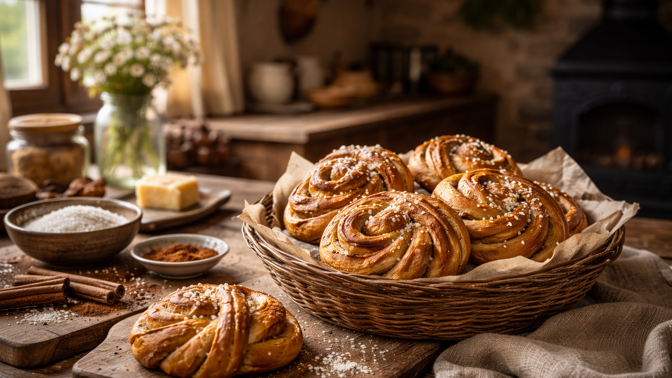 Chuť a vůně legendárního švédského pečiva: Skořicové pletánky kanelbullar vás okouzlí