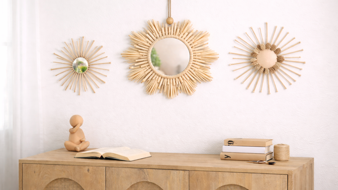 Zrcadlo v boho stylu
