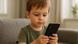 Malé dítě s mobilem v ruce
Malé dítě s mobilem v ruce