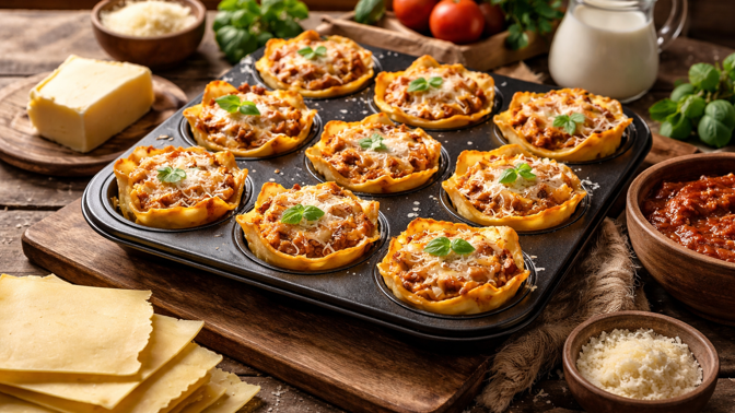 Netradiční podoba italské klasiky: Mini lasagne jako rychlá večeře i originální pohoštění Netradiční podoba italské klasiky: Mini lasagne jako rychlá večeře i originální pohoštění