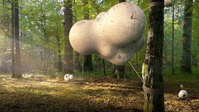 Cocoon Treehouse byl navržen pro zámek Vibrac ve Francii Cocoon Treehouse byl navržen pro zámek Vibrac ve Francii
