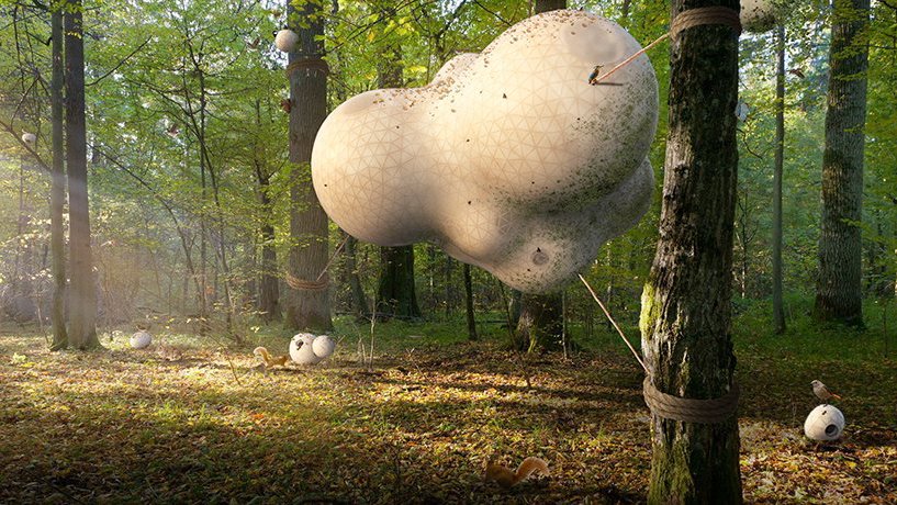 Cocoon Treehouse byl navržen pro zámek Vibrac ve Francii