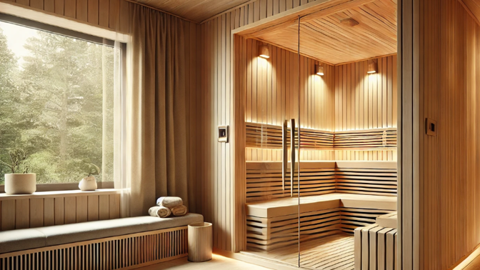 Dřevěná sauna s výhledem