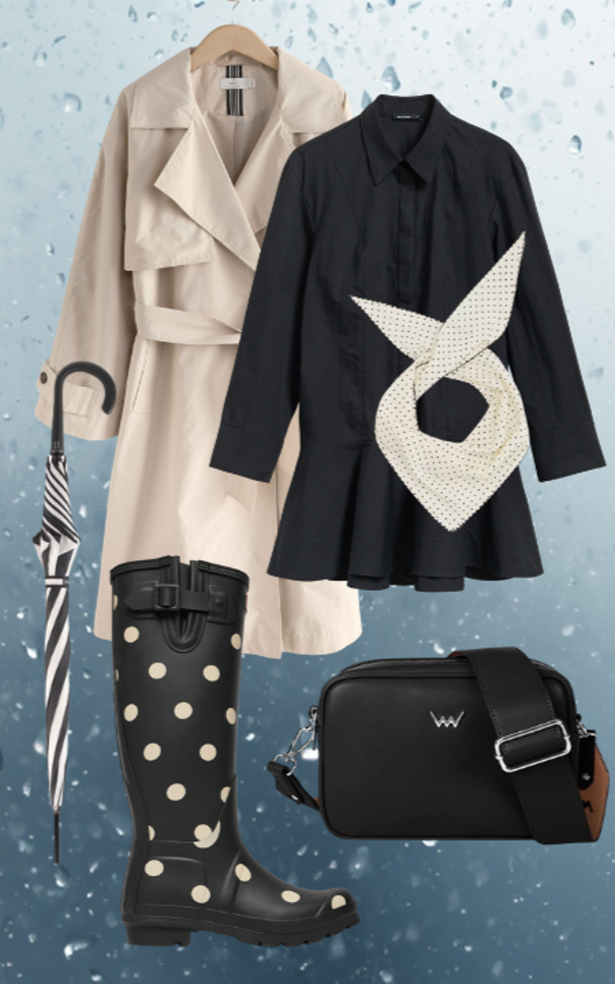 První outfit kombinuje jarní klasiku a nadčasovou eleganci s aktuálními trendy.