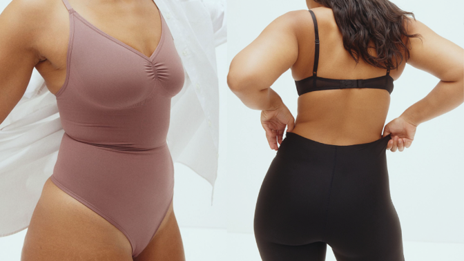 Stahovací body, H&M, 479 Kč, tvarující šortky, H&M, 549 Kč
