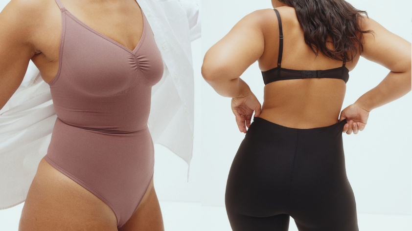 Stahovací body, H&M, 479 Kč, tvarující šortky, H&M, 549 Kč
