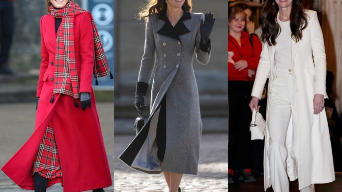 Outfity na zimu Kate Middleton
