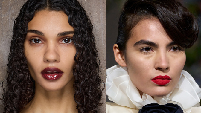 Červená rtěnka, runway koláž
