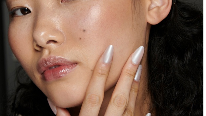 Icy nails trend 
