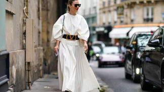 plisovaná sukně bílá top streetstyle