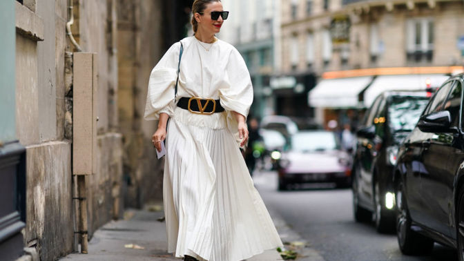 plisovaná sukně bílá top streetstyle