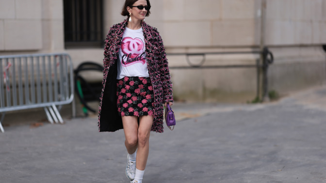 Módní influencerka Marianne Theodorsen na přehlídce Chanel