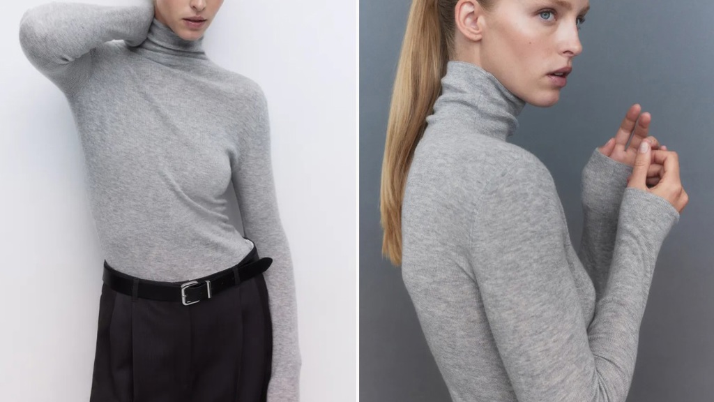 Svetr z kašmírové směsi s rolákem, H&M, 1 459 Kč
Svetr z kašmírové směsi s rolákem, H&M, 1 459 Kč