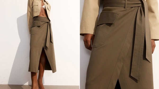 Zavinovací sukně s vysokým pasem, H&M, 1 459 Kč
