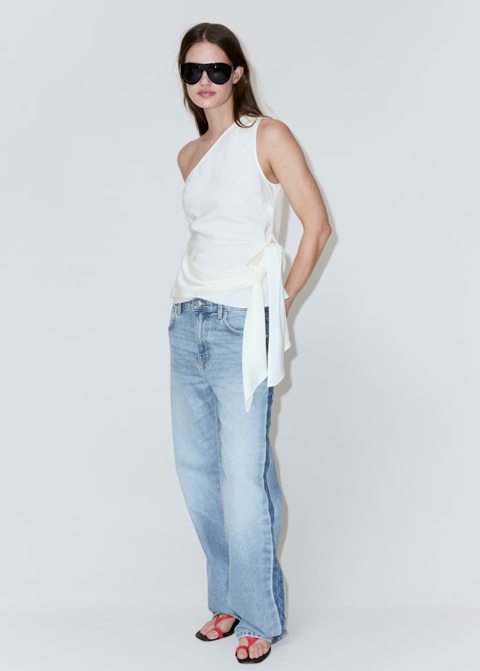 Džíny straight fit se středně vysokým pasem, Mango, 1299 Kč