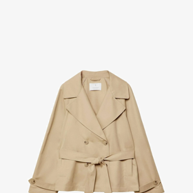 Krátká trenčkotová bunda, Stradivarius, 799 Kč