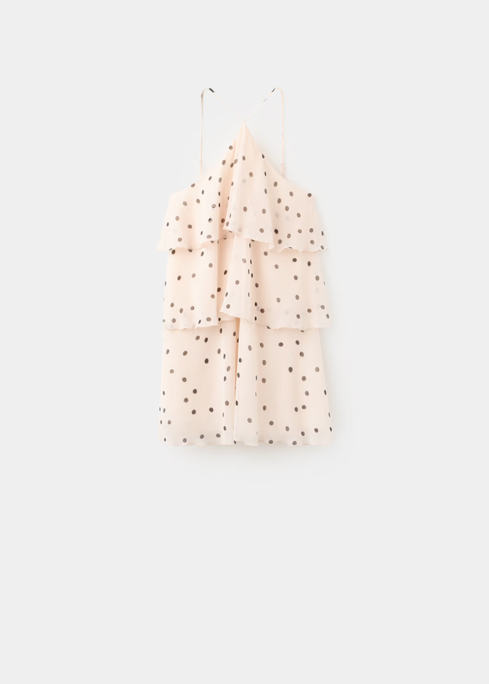 Šaty s výstřihem halter a puntíky, Mango, 1299 Kč