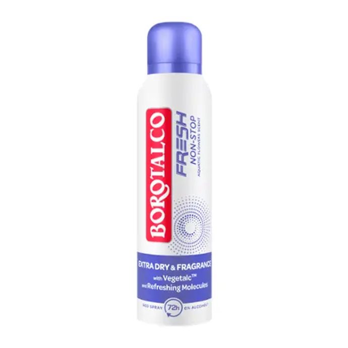 Antiperspirant ve spreji se suchým účinkem a vůní květin s vodními akordy, Borotalco, 79,90 Kč