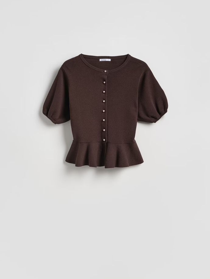 Kardigan s volánem peplum, Reserved, 699 Kč