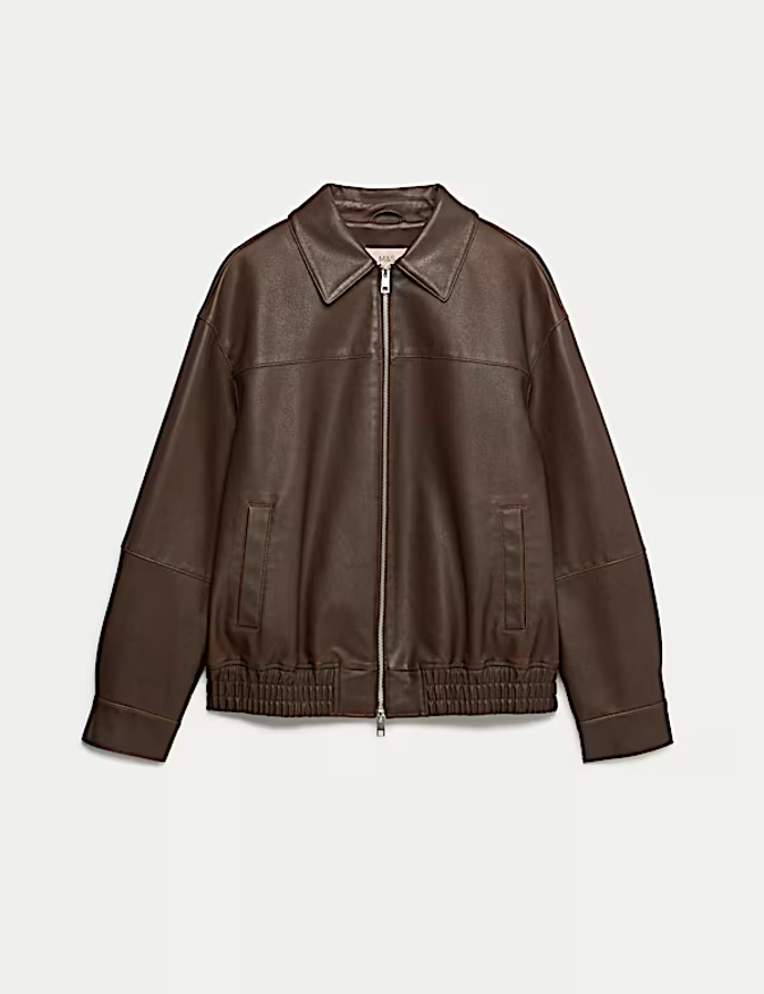 Koženková bunda bomber s límcem, Marks&Spencer, 1999 Kč