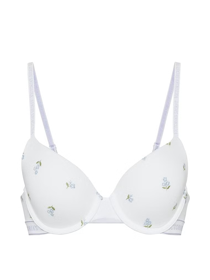 Bavlněná vyšívaná push-up podprsenka, Victoria's Secret, 1350 Kč