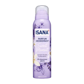 Parfémovaný deodorant ve spreji s květinovou vůní s tóny levandule, pomerančového květu a jemné vanilky, ISANA, 39,90 Kč
