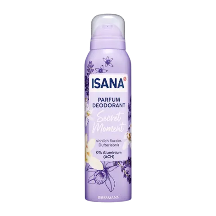 Parfémovaný deodorant ve spreji s květinovou vůní s tóny levandule, pomerančového květu a jemné vanilky, ISANA, 39,90 Kč
