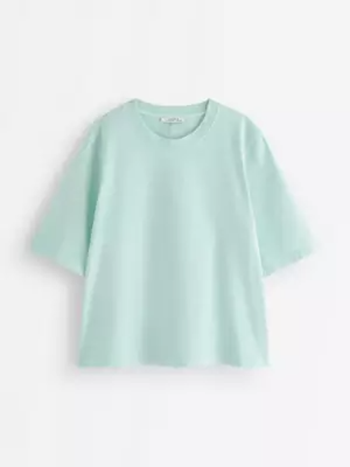 Oversize tričko z prané bavlny, Lindex, 599 Kč