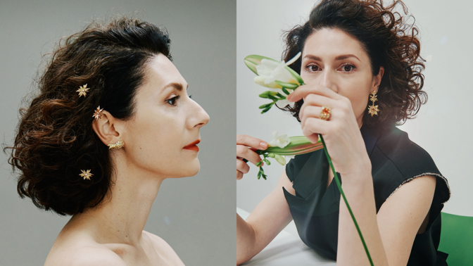 Martha Issová se šperky Lumo designérky Janji Prokić
