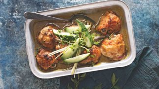 Recept: Zelené kari s pečeným kuřetem