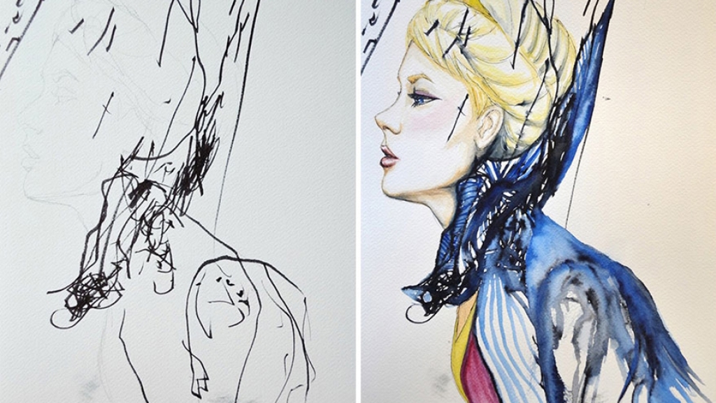 Maminka dokresluje obrázky své tříleté dcery, a vznikají z toho kouzelné ilustrace