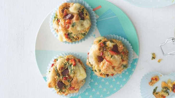 Recept: Muffiny s chorizem a špenátem Recept: Muffiny s chorizem a špenátem