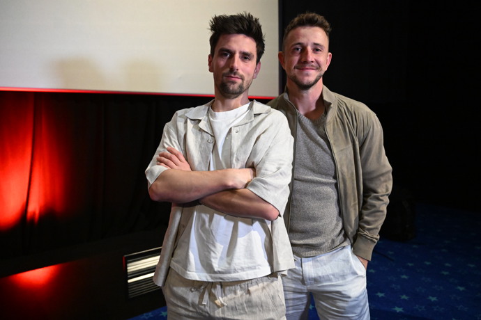 Václav Matějovský a Jakub Štáfek na promítání finálového dílu Asia Expressu.