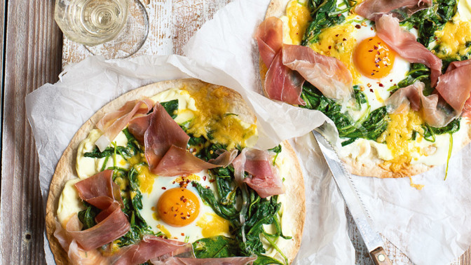 Blesková špenátová pizza