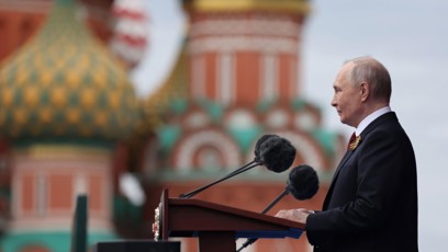 FOTO: Ruský prezident Vladimir Putin vystoupil na Rudém náměstí v Moskvě.